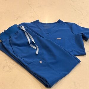 Figs Royal Blue Scrub Set